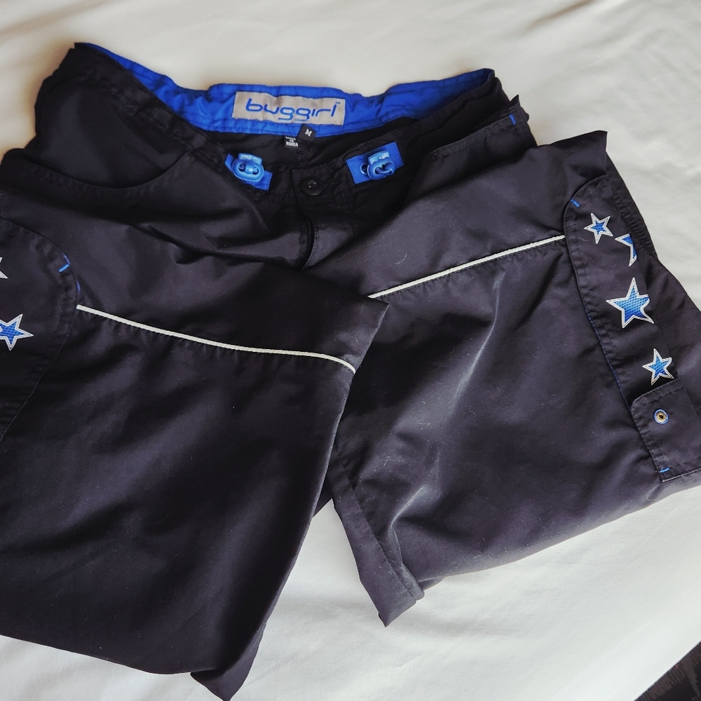 M VTG Buggirl RARE BluE Stars RAVE Rave Pants Wideleg RAVE Drawstring cargo Y2k